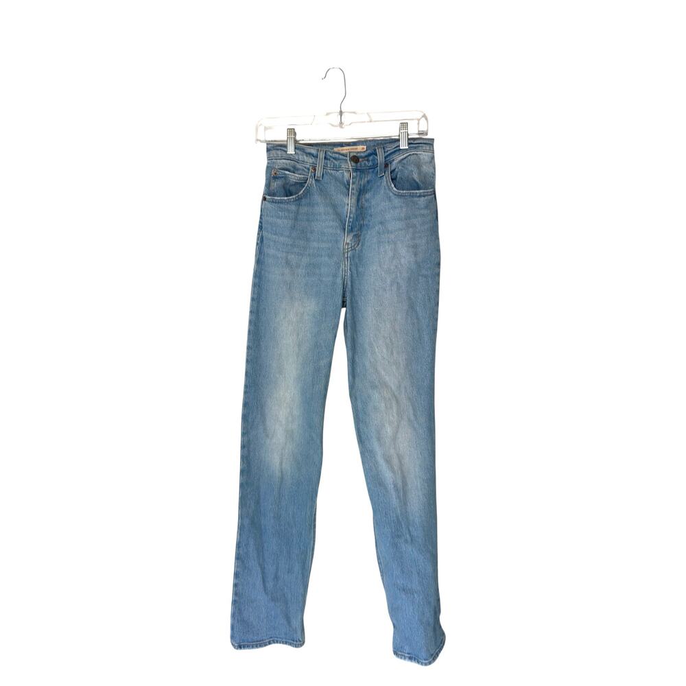 Levi's Jeans Premium Basic Light Wash 70s High Rise Slim Straight Jeans Size 25‎